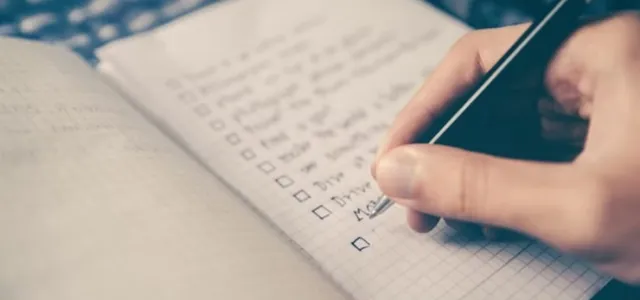 Checking off a to-do list
